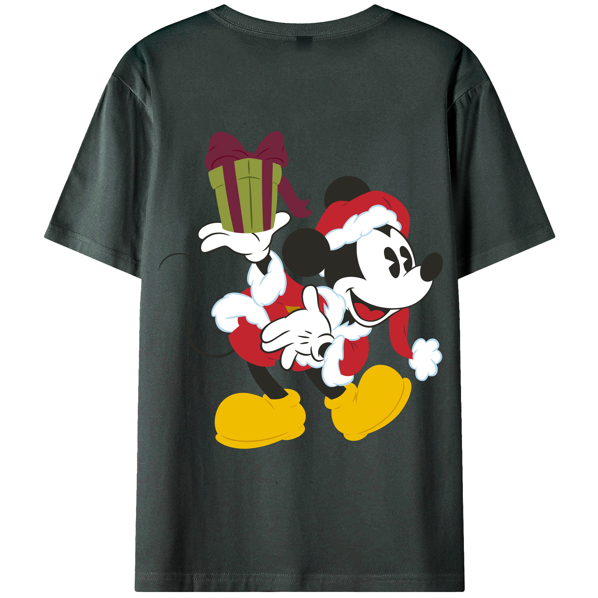 ミッキーマウス Mickey Mouse 綿100％ メンズ半袖Tシャツ（バックプリント） 通気性